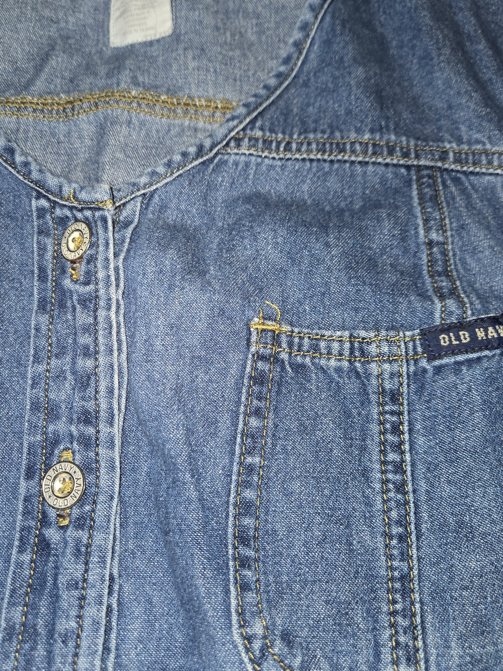 90s Old Navy Denim Button-Front Maxi Dress - Blue - Picture 4 of 7